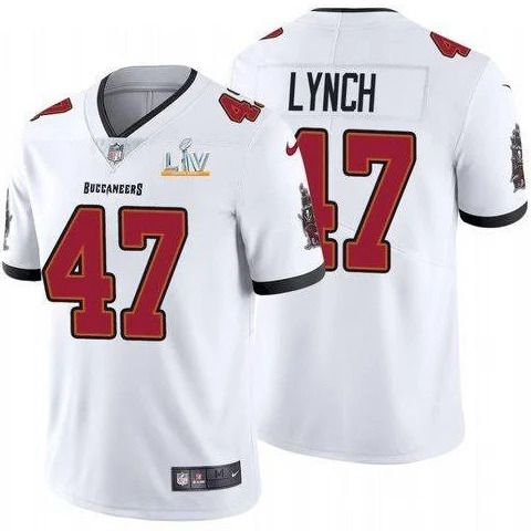 Men Tampa Bay Buccaneers #47 John Lynch Nike White Super Bowl LV Limited NFL Jersey->tampa bay buccaneers->NFL Jersey